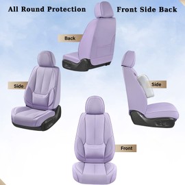 Coverado Seat Covers, Car Seat Covers Front Seats, Car Seat Cover, Car Seat Protector Waterproof, Car Seat Cushion Nappa Leather, Purple Seat Covers Carseat Cover Universal Fit for Most Cars