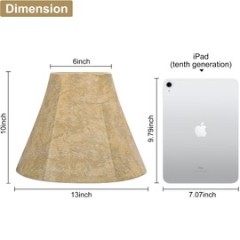 Rustic Lampshades Set of 2, Bell Lamp Shades Replacement 6"x13x10", Medium Faux Leather Lampshades for Table Lamps, Floor Lamps, Hand Crafted(Spider Fitter), Harp Holders Included, Assembly Required