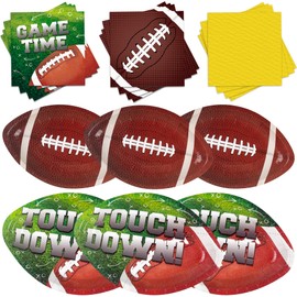 168Pcs Football Party Supplies Tableware Set，Football Party Set Includes Dinner Plates, Dessert Plates, Napkins, Super Game Bowl Party Decoration Football Theme Party Decorations Birthday Party