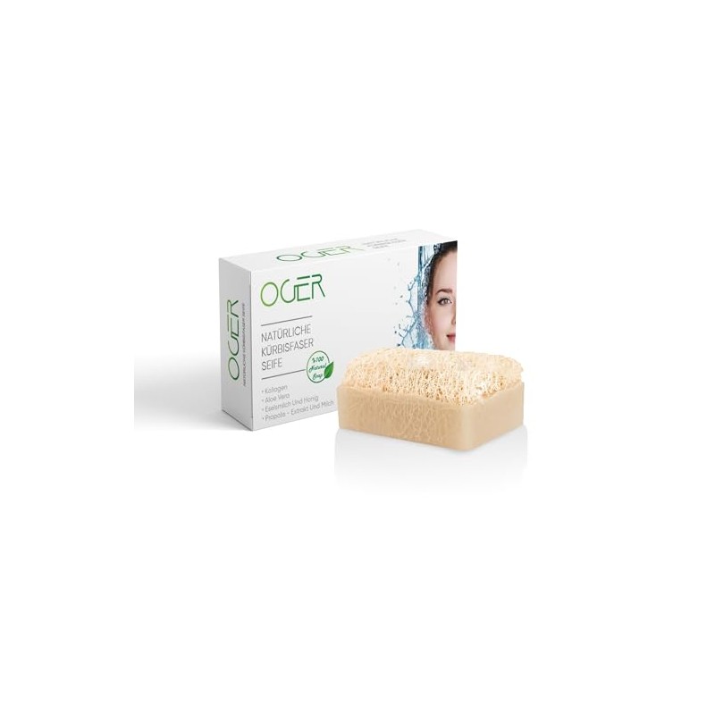 Oger Natural Pumpkin Fibre Soap 110 g - Goat Milk