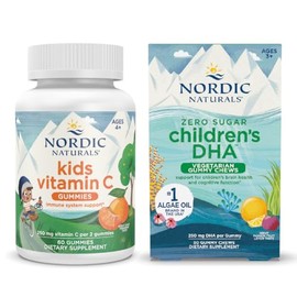 Nordic Naturals Starter Pack - Children's DHA Veg Gummy Chews and Kids Vitamin C Gummies
