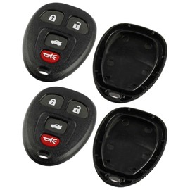 Key Fob Keyless Entry Remote Shell Case & Pad fits Buick Allure Lacrosse / Chevy Cobalt Malibu / Pontiac G5 G6 Grand Prix Solstice / Saturn Aura Sky 15252034 22733523, Set of 2