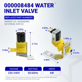 BlueStars 000008484 000009122 Válvula de entrada de agua - Compatible con máquinas de hielo Manitowoc 220/240V 50/60Hz 6W - Sustituye a 00009122 00008484 33129030 IH9122