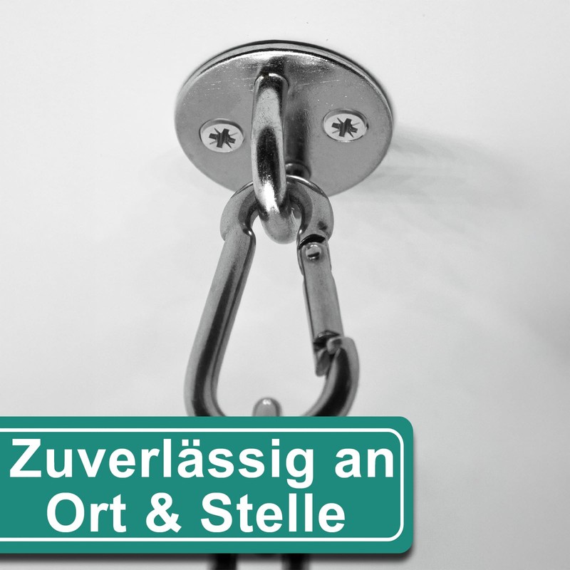 PRIOstahl Eyelet Plate Carabiner Hook - 4 x Round Eye