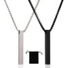 Set of 2 Men's Necklaces, Stainless Steel Chain, Men's Stainless