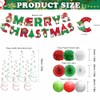 TOEECY Christmas Decoration Ambience Flags Paper Flowers Paper Fan Set