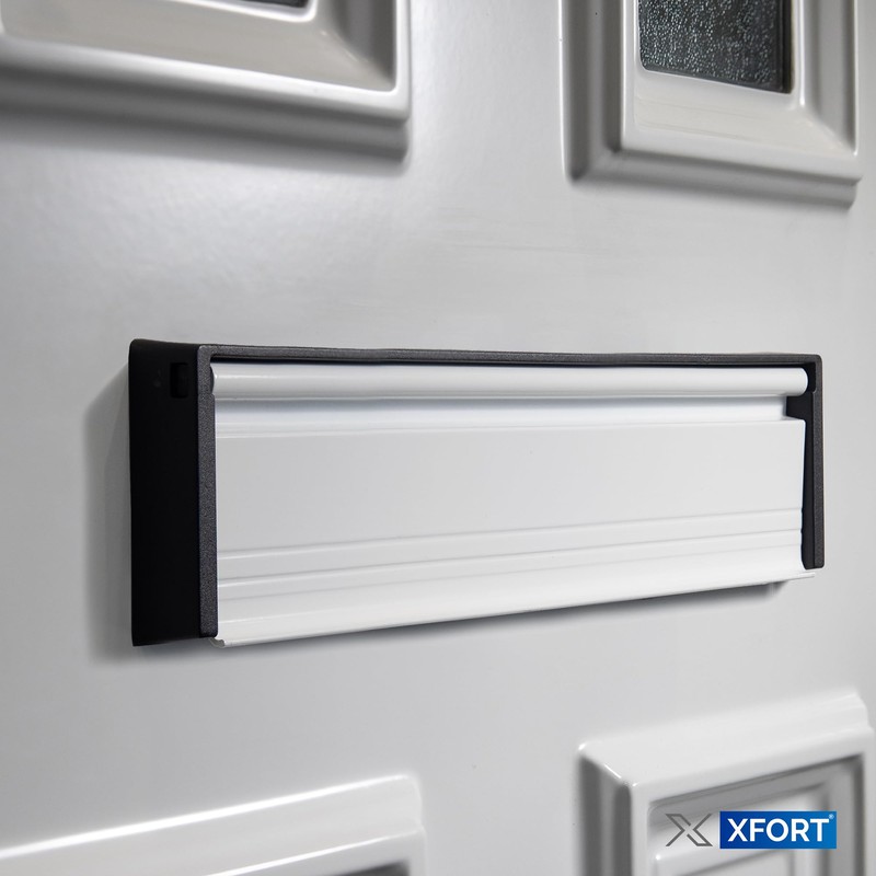 Xfort MailPlate 12" Letterplate White, Premium Draught Proof Postal Letterbox,