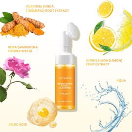 Jaysuing Turmeric Face Wash,Turmeric Facial Cleanser, Turmeric Facial Wash,Turmeric Foaming Cleanser for All Skin Types(2pcs)