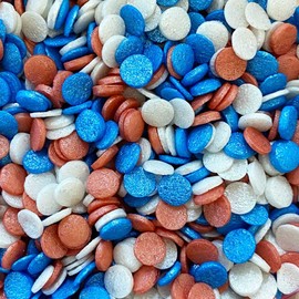 A Pinch Of … Glimmer Confetti – Red, White and Blue - Mini Pouch - 25g. A beautiful mix of glimmer confetti, ideal for your Coronation and Royal cakes and bakes. (Glimmer RWB)