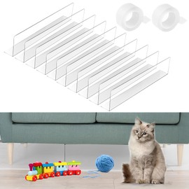 MZSX 10 x Toy Blockers for Furniture, Clear Toy Blocker for Under Sofa with No-Trace Tape, Toy Blocking Straps Section, Stop Toy Going Under Couch, Blocking Board (28 cm)