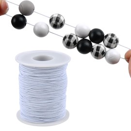 BATINO 1mm x 100m/328ft Elastic String for Bracelets Elastic Cord Beading Cord, Beading Thread for Jewellery Making Stretchy String Elastic for Bracelet Thread Rope Cord for Necklace Craft (White)