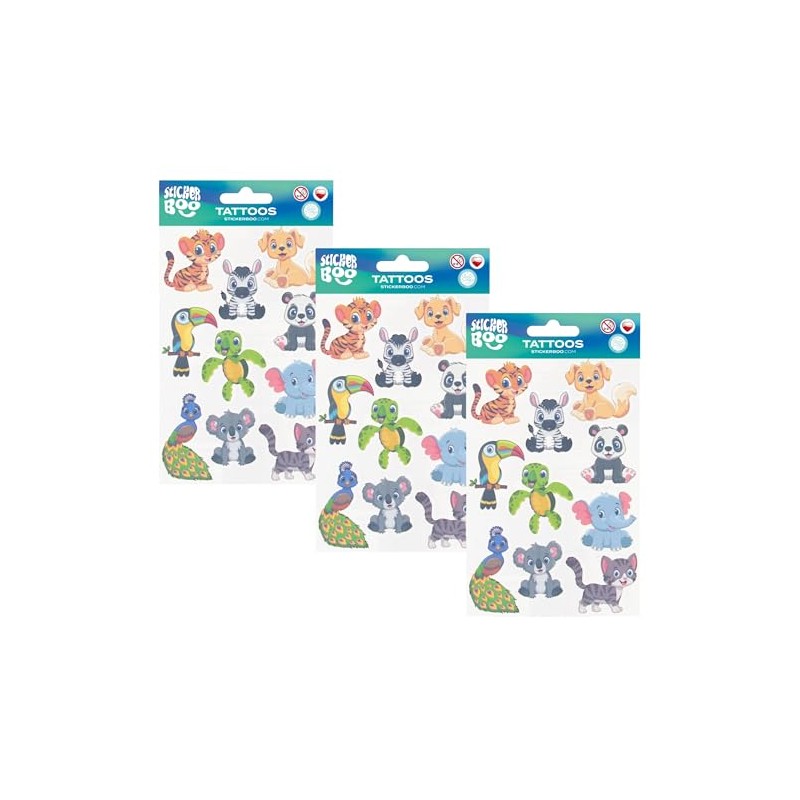 Children's Tattoo Set, Washable Children's Tattoos (Animals)