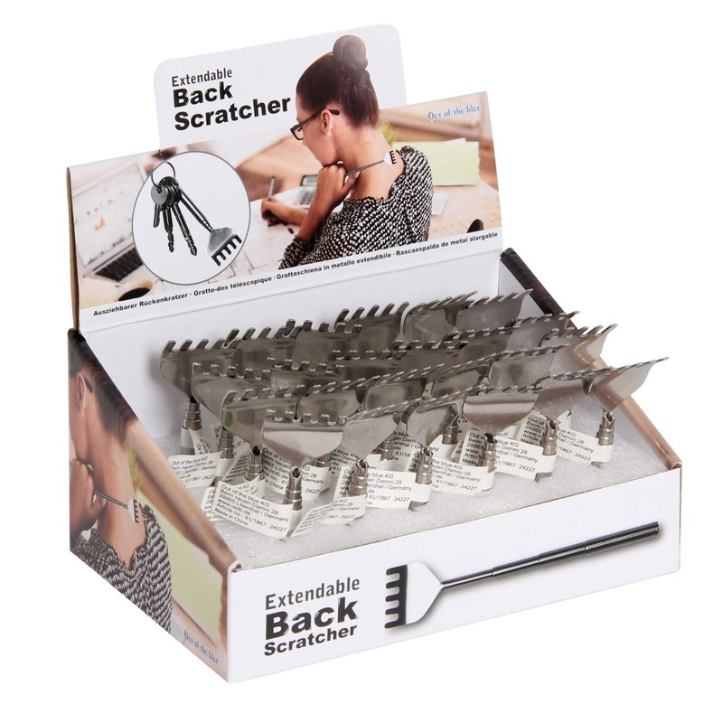 Metal Keyring, Telescopic Back Scratcher, Approx. 16 cm