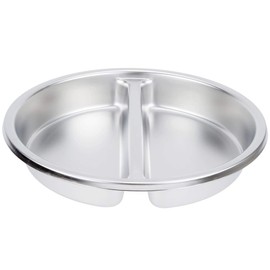 2 Pack ChefQ 2.5 Inch Deep Round Divided Food Pan for 6 Qt Chafing Dish Anti-Jam Stainless Steel Steam Table/Hotel Pan, Round Sectional