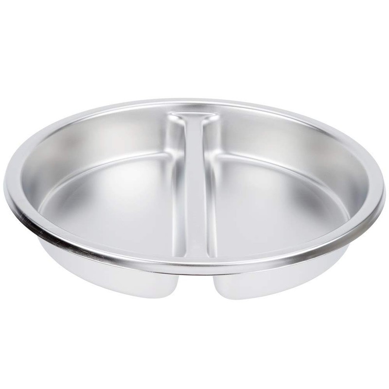 2 Pack ChefQ 2.5 Inch Deep Round Divided Food Pan