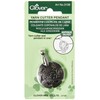 Clover Yarn Cutter Pendant, Antique Silver