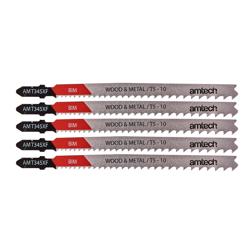 Amtech M1616 5 Piece Wood and Metal Jigsaw Blade Set
