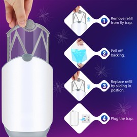 Flying Insect Trap Refill Cartridge Kit Compatible with ZEVO M364 Flying Insect Trap (8 Pack)