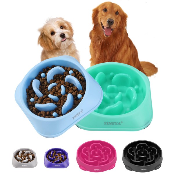 YINEYA 2Pcs Dog Puzzle Bowl Dog Feeder, Dog Puzzle Feeder,