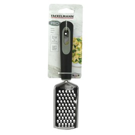 Fackelmann PRO Hand Grater, Multi Functional Parmesan Grater, Food Grater & Zester, Stainless Steel Function Head, Soft Touch Handle, 25x5.8x2.3cm, Black & Grey