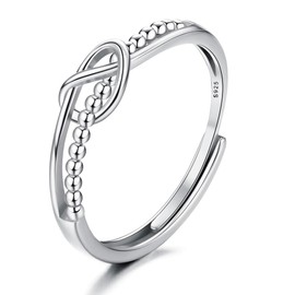 MILACOLATO 925 Sterling Silver Rings for Women Open Knot Rings Engagement Rings Cubic Zirconia Thumb Rings for Women Promise Wedding Band Rings Jewelry AS