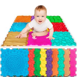 Art3d Sensory Mats for Autistic Children, Pack of 9 Massage Game Mat, Orthopedic Puzzle Play Mats,Textured Sensory Floor Tiles and Pads for Autism, Toddlers Sensory Room Must Haves
