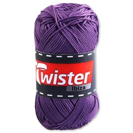 Frida's Wollhaus Twister 50 g Ibiza Plain Cotton Knitting Crochet Summer Yarn Baby Yarn 24 Colours (49 | Purple)