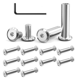 Pack of 10 connecting screws, M3 x 15 mm, stainless steel A2 V2A, furniture screws, sleeve nut with Allen keys, furniture connectors, cabinet connectors, suitable for connecting wooden boards