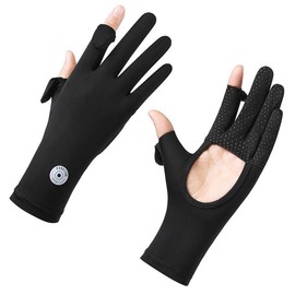 CUBATTY Women's Summer UV Protection Gloves, Patent Palm Opening Design, Two-Finger Out, Smartphone Compatible, -5°C Cooling Sensation, UPF 50+, Anti-Slip, Breathable, Sunscreen Gloves, Rough Hands