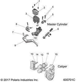 Polaris Snowmobile Parking Brake Lock Mechanism, Genuine OEM Part 2205333, Qty 1
