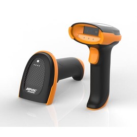 AGPTEK Kabelloser Handheld-Barcode-Scanner 2D-QR-Barcodescanner mit kabelloser Ladestation und leistungsstarkem Farbfülllicht-System