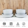 TP 12-Piece Dinnerware Set, Melamine Dishes Set with Bowls and