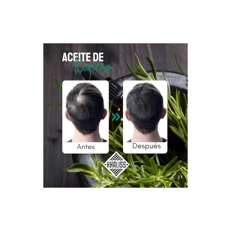 Khaliss Aceite de Romero 100 Puro Crecimiento Capilar, Fortalecimiento y