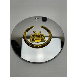Vogue Tyres Chrome 24K Gold Crest Wreath Wheel Center Cap WCA-283 TDK-070119A