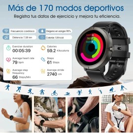 Smartwatch Gps Reloj Inteligente Hombre Mujer Deportivo Amoled 5atm Con Llamadas Bluetooth Ritmo Cardiaco Oxigeno Spo2 Fitness Android Ios            