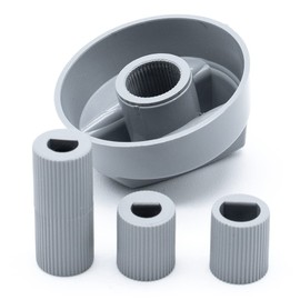 CABLEPELADO 4 x 4cm Diameter Universal Oven Cooker Gas Hob Knobs with Adaptor - Grey