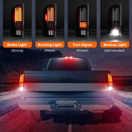 Tresound LED Tail Light + 3rd Third Brake Cargo Lamp for Dodge RAM 1500 2002-2006, for RAM 2500 3500 2003-2006, High Mount Stop Light Rear Taillight Assembly, 55077348AF, 55077347AF, CH2801147