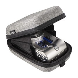 Hama Kameratasche „Ambato“ (kleine Fototasche für Kompaktkamera 6,5 x 4,5 x 11 cm, Hardcase für Wandern, Fahrrad, Trekking, Hartschale mit Gürtelschlaufe, zum Umhängen, Karabiner für Rucksack) gelb