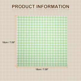 HARFINGTON 30pcs Square Checkered Wax Paper Sheets 7" x 7" Oil-absorbing Dry Food Wrapping Paper for Sandwich Baking Paper Liners Picnic Basket Bread Hamburger Wrap Kitchen, Green