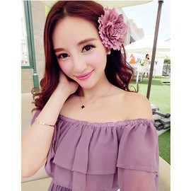 ZUMUii Butterme Multicolor Chiffon Blumen Blütenblatt Haar Clip Bogen Clip Barrettes Zubehör Alligator Clip Mädchen Headwear Kopfschmuck Blume Bogen Hairclip (Dunkelpink)