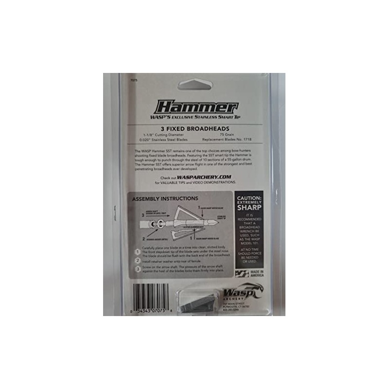 WASP Archery Hammer SST 75G 3PK