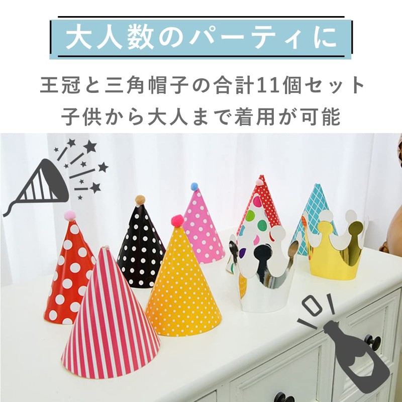 TKY Birthday Hat, Party Hat, Triangle Hat, Crown, Birthday, Celebration,