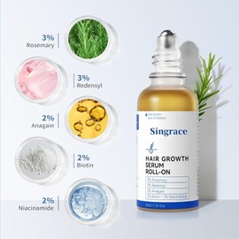 Hair Growth Serum for Thinning Hair | Strengthens & Thickens with Biotin | Fast-Absorbing Roll-On, No Rinse Needed (30ml)