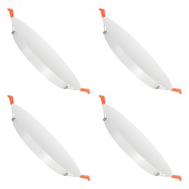 PATIKIL 205mm / 8.1" Diameter Metal Ceiling Hole Cover Plate, 2 Pcs Downlight Hole Trim Wall Mount Decorative Cap Access Panel for 6.3-7.9inch Round Ceiling and Wall Openings, Matte White