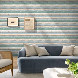 Commomy 10 Pcs 3D Faux Wood Wall Panels Peel and Stick - 11.8"x11.8" Peel and Stick Wood Tiles Ultralight PVC Wall Paneling for Bedroom, Bathroom, Kitchen Backsplash, Farmhouse Interior Decor