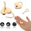 3Pc Mini Heart Lock with Key, Small Heart Shaped Padlock,