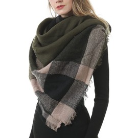 SZQCZB Winter Warm Scarf Soft Large Tartan Wrap Shawl Scarves Plaid Blanket Scarf for Women b22