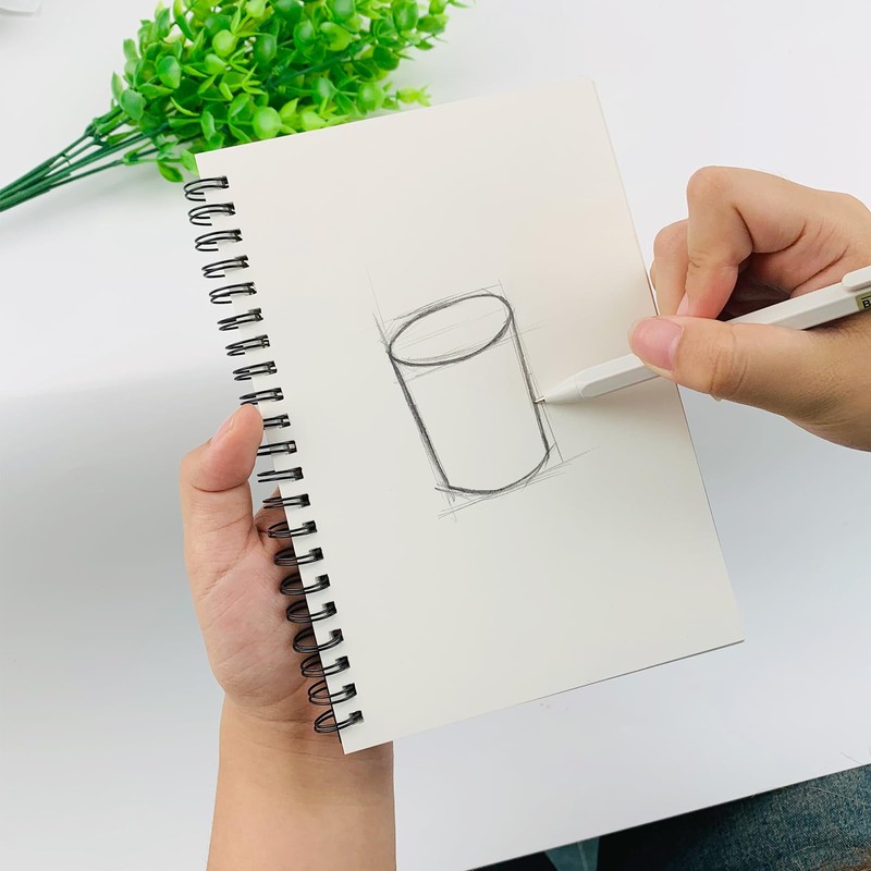 DSTELIN Blank Spiral Notebook, 1-Pack, Soft Cover, Sketch book, 100