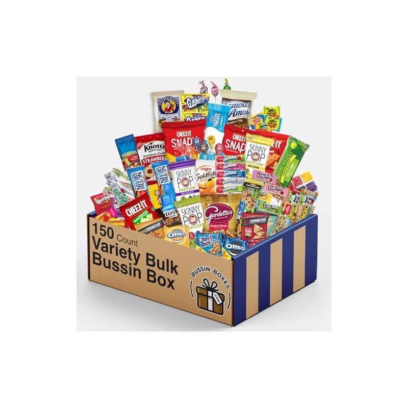 Office Snacks and School Snacks Variety Pack/College Care Package (150