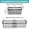 Wetheny 2 Pack Expandable Freezer Organizer Bins, Adjustable Wire Baskets